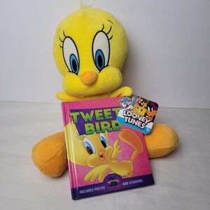 New Looney Tunes Tweety Bird Plush With Book Kohls Cares 14"